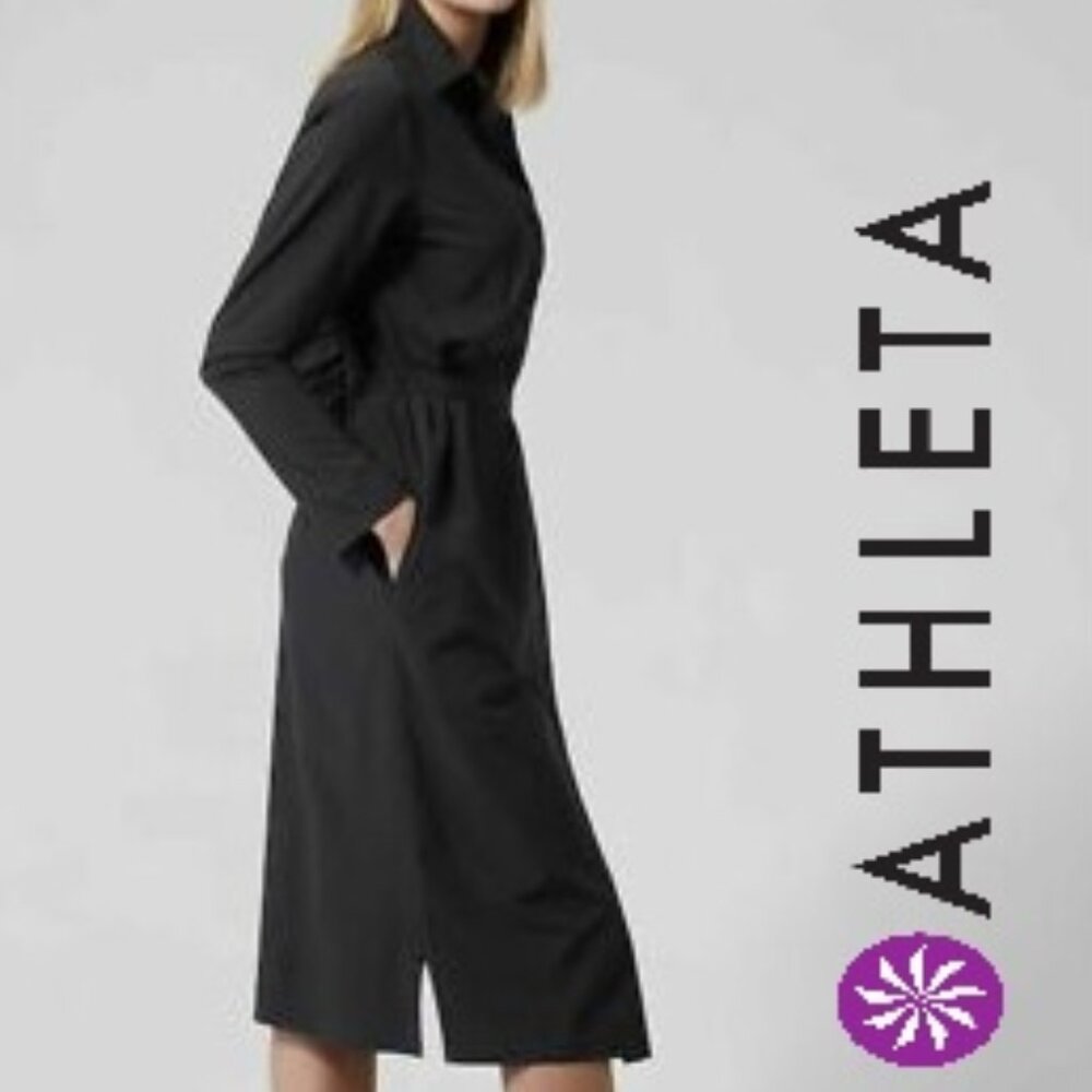 New Athleta Black Shirt Dress